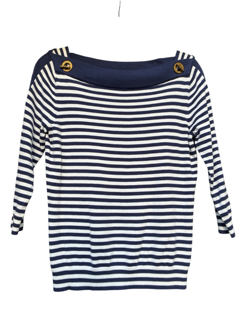 Boat neck blue striped nautical sweater size medium NWT Lauren